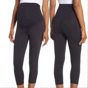 Zella Women's Black Live In Maternity Cropped Leggings Size L